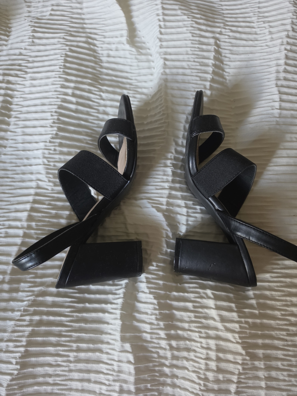 Comfort By Alexis Bendel Black Strappy Square-Toe Women's Sandals Size 5.5 - Picture 2 of 5